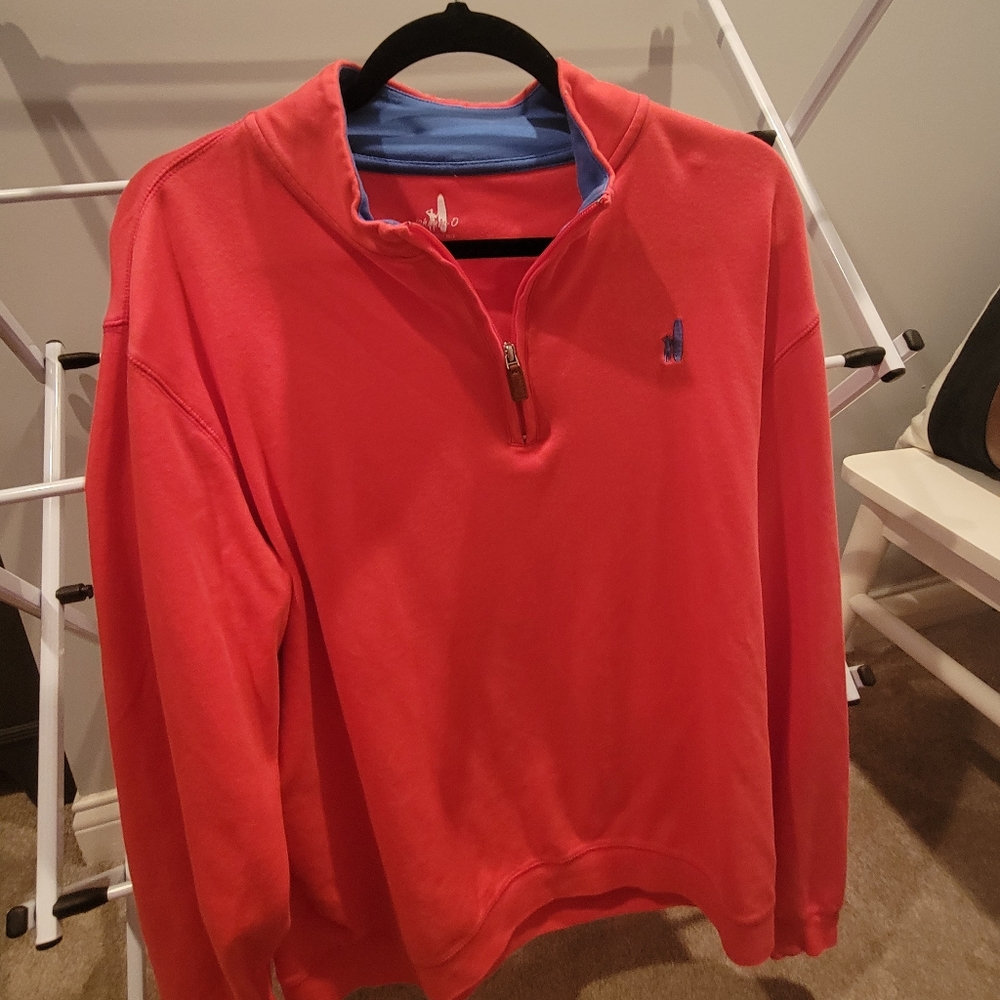 Johnnie O half zip performance pullover. Light red navy logo.  Brand new!